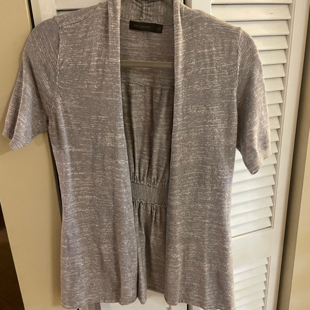 The Limited Heather Gray Open Front Cardigan